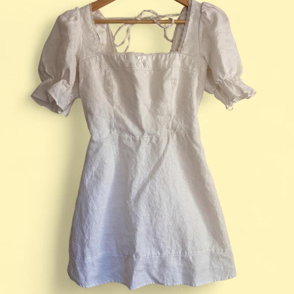 Reformation white dress with lace